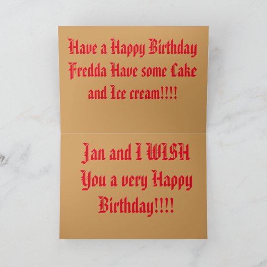 神々の庭の誕生日グリーティングカード カード (内部)