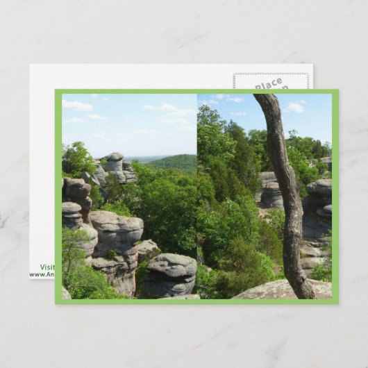 神々の庭 – イリノイ州南部。立体写真 ポストカード (正面/裏面)