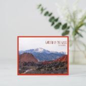 神々の庭（コロラド州）と文字 ポストカード (スタンド正面)