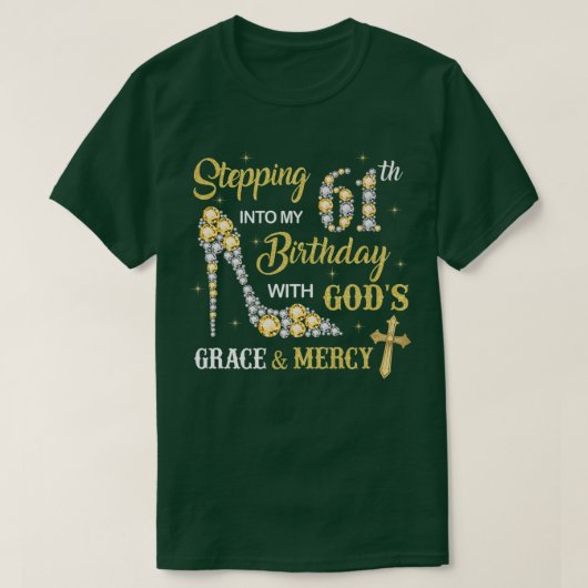 神々の恵みとともに61誕生日に踏み込む|過去記事 Tシャツ (デザイン正面)
