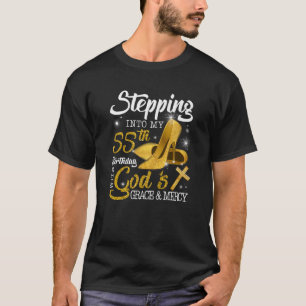 神々の恵みによって私の55誕生日に踏み込み Tシャツ