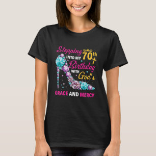 神々の恵みによって私の70誕生日に足を踏み入れ Tシャツ