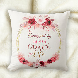 神々の恵みによって装備されたピンクのフローラ 感動的 クッション