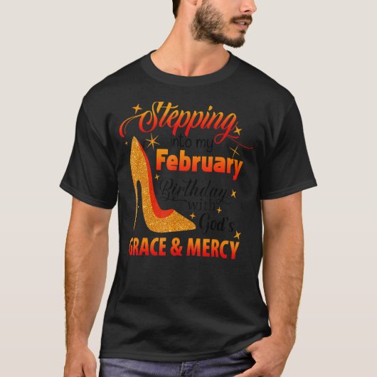 神々の恵みによって2月誕生日に入る Tシャツ (正面)