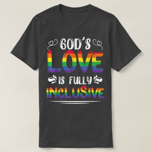 神々の愛は完全に包摂的なLgbtと宗教Chr Tシャツ (デザイン正面)