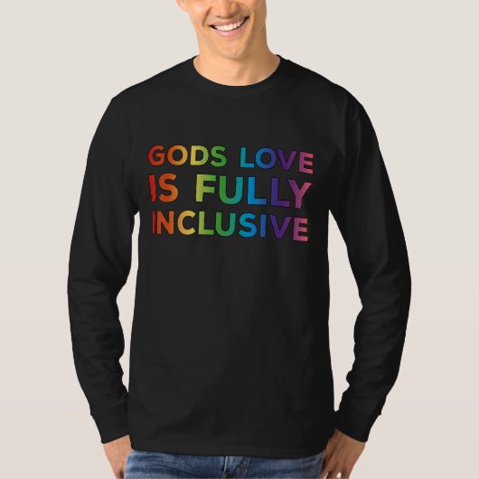 神々の愛は完全に包摂的なLgbtサポートゲイChri Tシャツ (正面)