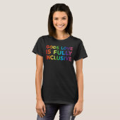 神々の愛は完全に包摂的なLgbtサポートゲイChri Tシャツ (正面フル)