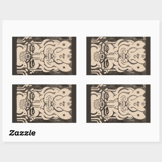 神々の木星ゼウス王ギリシャ神話ブラック 長方形シール (シート)