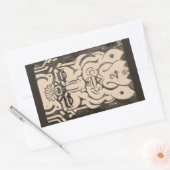 神々の木星ゼウス王ギリシャ神話ブラック 長方形シール (封筒)