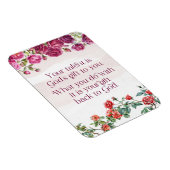 神々の贈り物はあなたの才能かわいらし赤紫のバラである マグネット (右側)