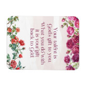 神々の贈り物はあなたの才能かわいらし赤紫のバラである マグネット (横)