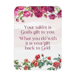 神々の贈り物はあなたの才能かわいらし赤紫のバラである マグネット