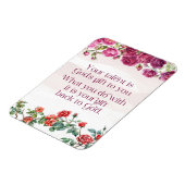 神々の贈り物はあなたの才能かわいらし赤紫のバラである マグネット (左側)