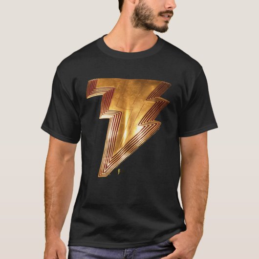 神々のShazamフューリーShazam現実的な胸部ボール Tシャツ (正面)