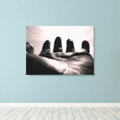 神々は白と黒の愛を癒すことで手を伸ばした キャンバスプリント (インサイチュ (ウッドフロア))