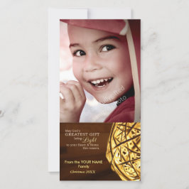 神々光の宗教的クリスチャンのクリスマスフォトカード シーズンカード