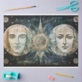 神々初期の天空の芸術のデコパージュ 薄葉紙 (クラフト)