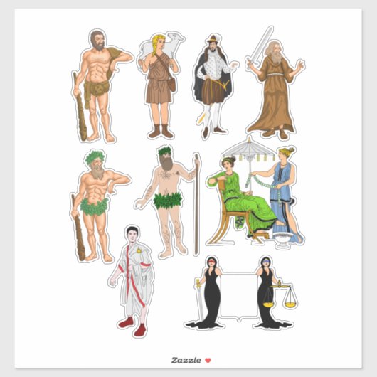 神々女神ファンタジーおとぎ話し人漫画アート シール (シート)