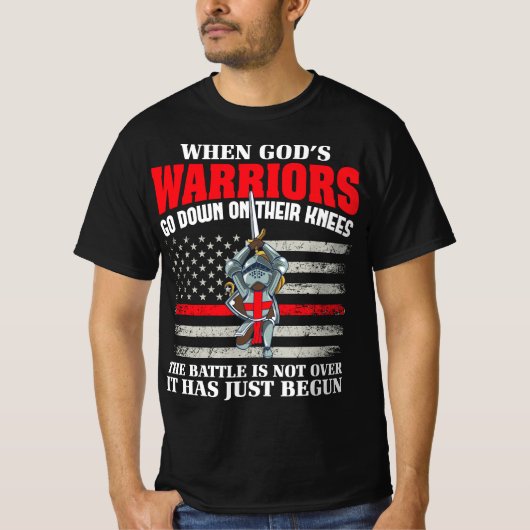 神々戦士キリスト教アメリカ軍人U.S. Flag Bi Tシャツ (正面)