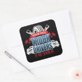 神おもしろいがトラックの運転手を作った スクエアシール (封筒)