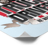 神おもしろいがトラック運転手アメリカ国旗を作成 ポスター (角)