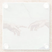 神およびアダムの手 ガラスコースター (裏面)