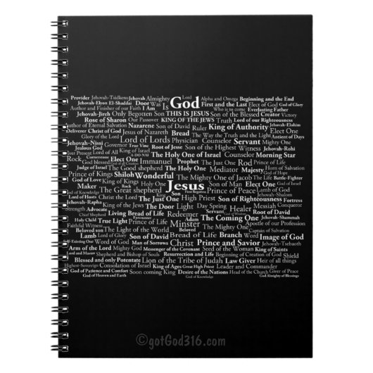 神およびイエス・キリストgotGod316.comの名前 ノートブック (正面)