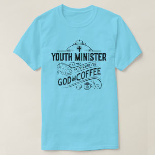 神およびコーヒーによって動力を与えられる青年大臣 Tシャツ