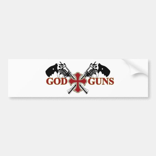 神および銃 バンパーステッカー (正面)