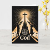 神からすべてのものは来る キリスト教礼拝の統一 カード (黄色い花)