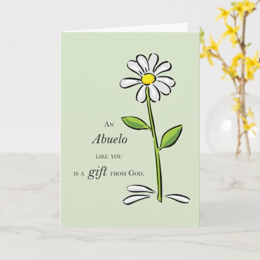 神からのアブエロの贈り物デイジー宗教祖父母 カード (黄色い花)