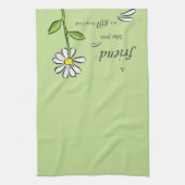 神からの友人の贈り物,緑のデイジー,宗教 キッチンタオル (縦)