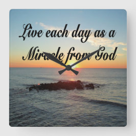 神からの奇跡として毎日を生きる スクエア壁時計