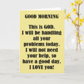 神からの良い朝（パーソナライズ） カード (黄色い花)