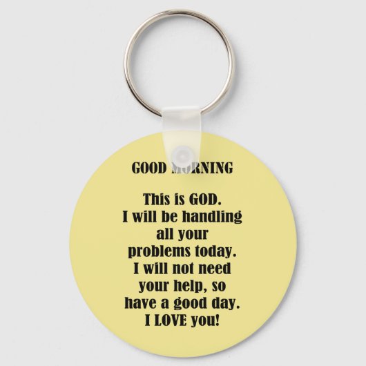 神からの良い朝(パーソナライズ) キーホルダー (正面)