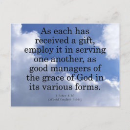 神からの贈り物を使う1ペテロ4:10 ポストカード