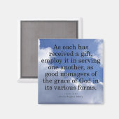 神からの贈り物を使う1ペテロ4:10 マグネット (正面/裏面)