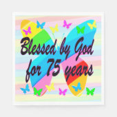 神かわいらし賛美の75th誕生日パーティーのナプキンス スタンダードランチョンナプキン (正面)