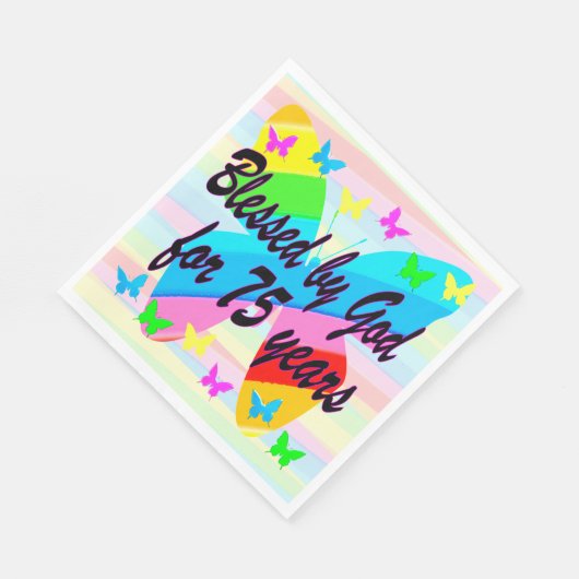 神かわいらし賛美の75th誕生日パーティーのナプキンス スタンダードランチョンナプキン (角)