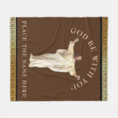 「神があなたと共にいなさい」パーソナライズされたギフト慰め フリースブランケット (正面(横))