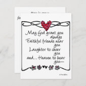 「神があなたに与えてくださるなら…ことわざスケッチ赤いハート ノートカード (正面/裏面)