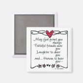 「神があなたに与えてくださるなら…ことわざスケッチ赤いハート マグネット (正面/裏面)