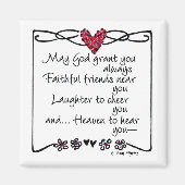 「神があなたに与えてくださるなら…ことわざスケッチ赤いハート マグネット (正面)