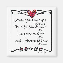 「神があなたに与えてくださるなら…ことわざスケッチ赤いハート マグネット