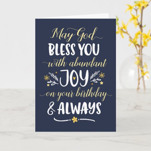 神があなたの誕生日に喜びを授けてくださいますように カード (黄色い花)