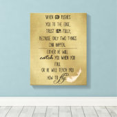 神があなたをエッジ引用文に押し付ける時 キャンバスプリント (インサイチュ (ウッドフロア))