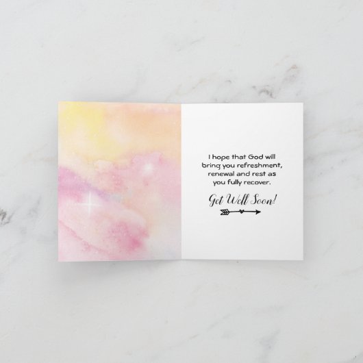 神があなたを癒し、強さ、活力をもたらしてくれることを願う カード (内部)