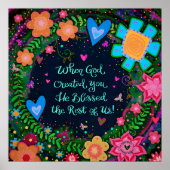 神がかわいらしあなた方の引用文を造った時の花インスパイアの花 ポスター (正面)