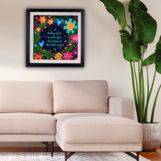 神がかわいらしあなた方の引用文を造った時の花インスパイアの花 ポスター