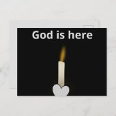 神がここに美しいメッセージ・キャンドル ポストカード (正面/裏面)